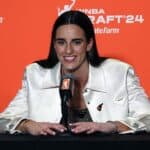 Press conference moments after being selected first in the 2024 WNBA Draft