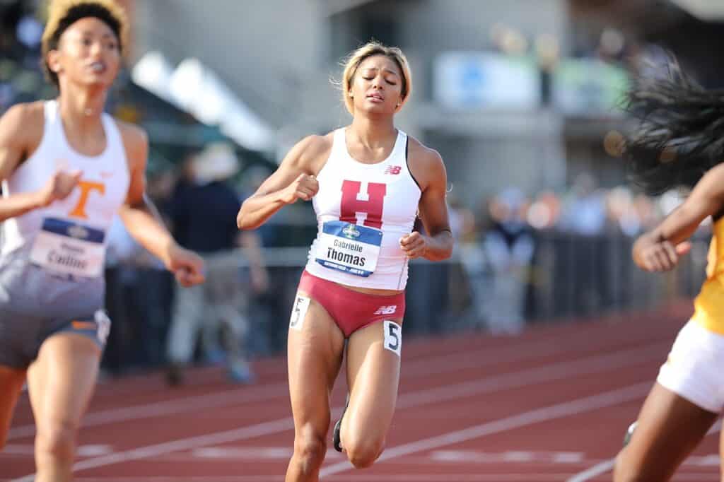 Gabby Thomas at the 2018 NCAA Division I Outdoor Track and Field Championships