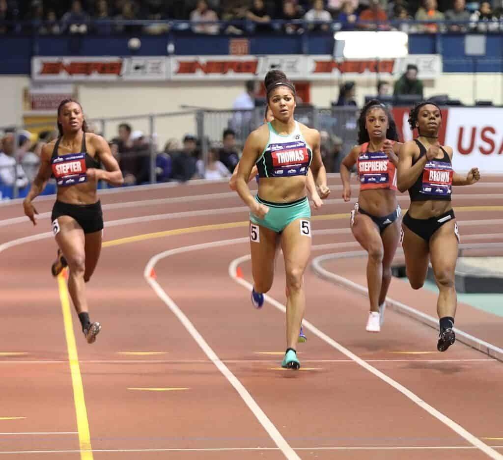 Gabby Thomas at the 2019 Millrose Games