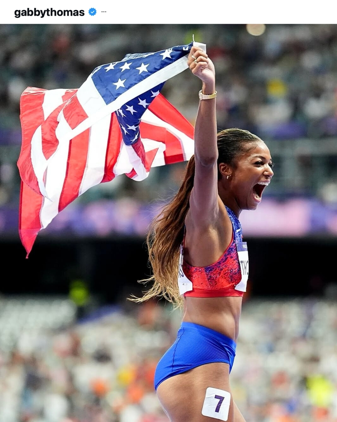 Gabby Thomas Paris 2024 Gold Medal