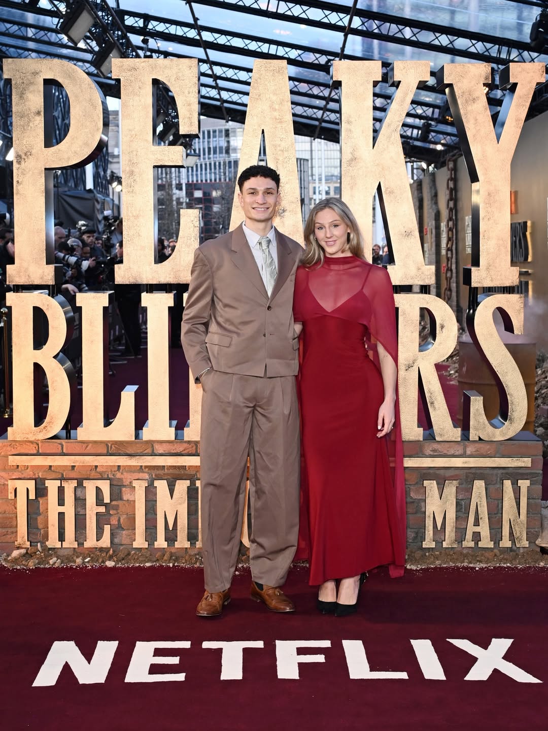 Molly Caudery and fiancé Joel Clarke-Khan at Peaky Blinders premiere 2026