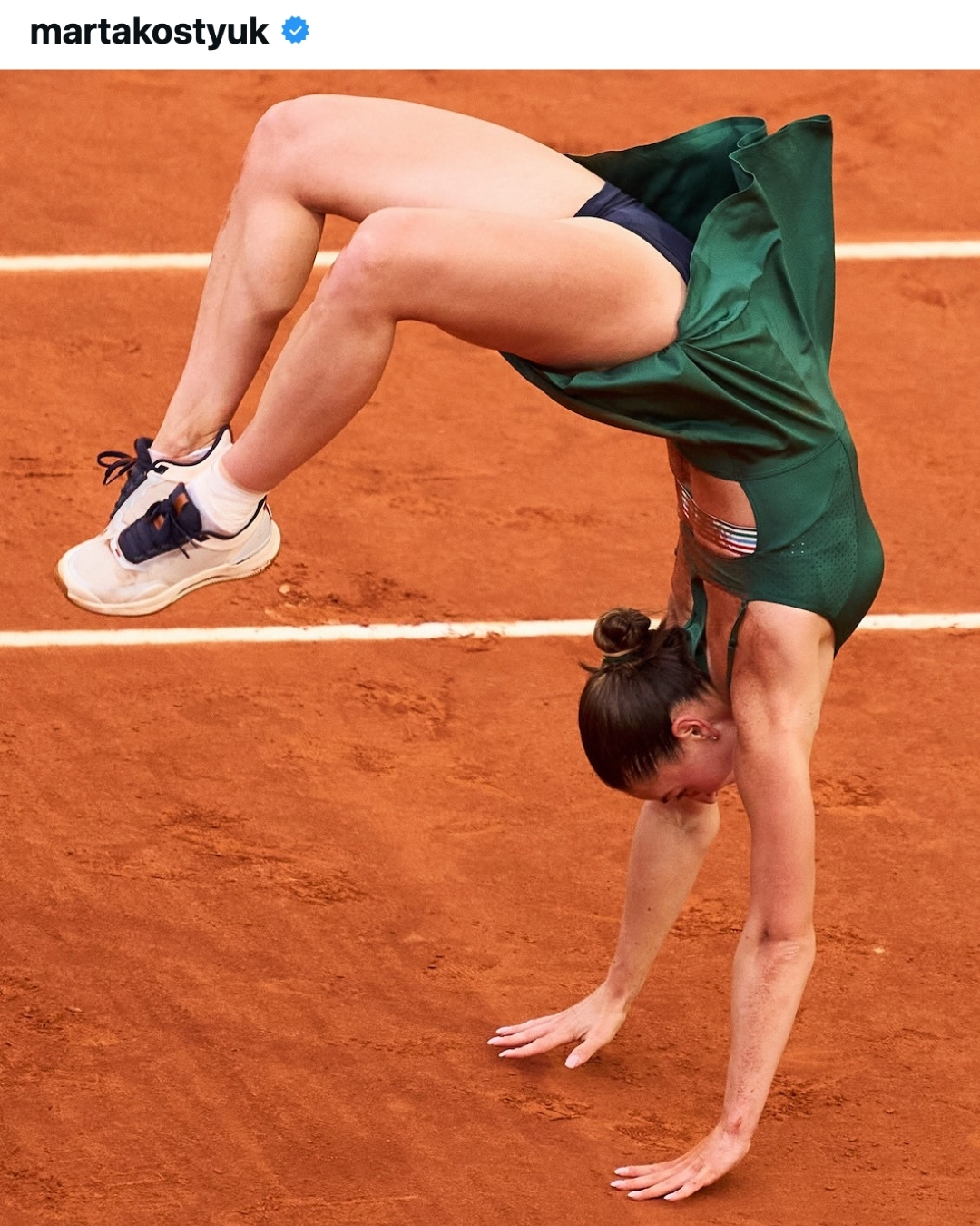 Marta Kostyuk Backflip Celebration