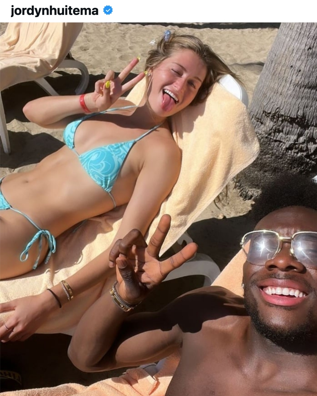 Jordyn Huitema and Alphonso Davies